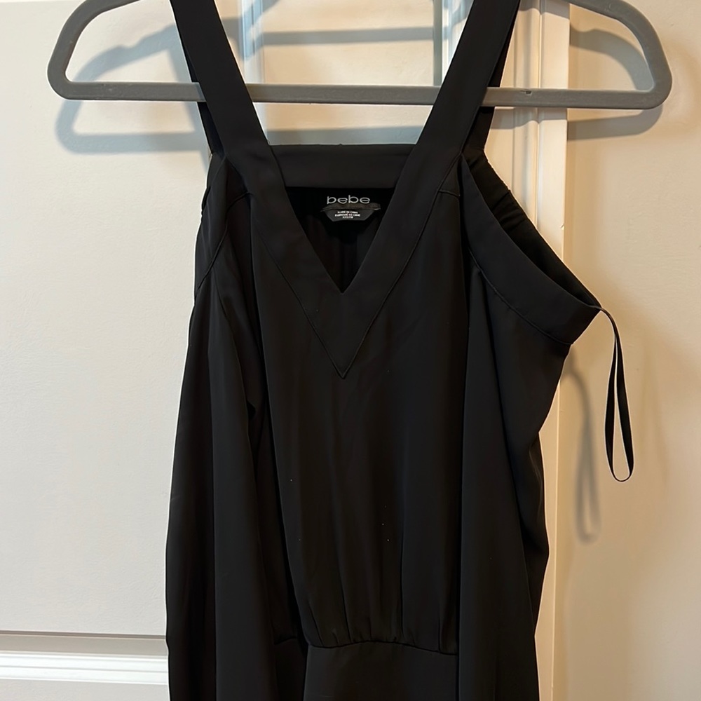 Black Off the shoulder long sleeve blouse
